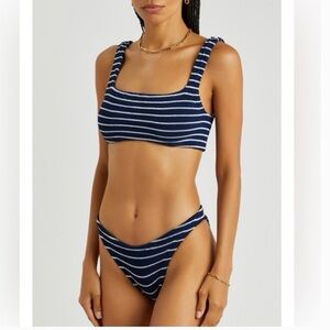 Hunza G Navy and White Striped Xandra Bikini Set